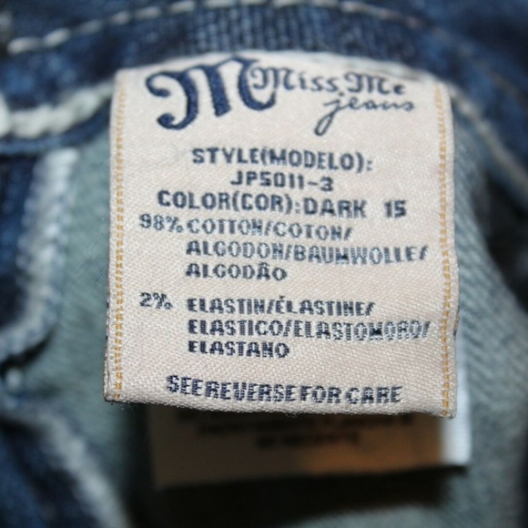 Miss Me Bootcut Jeans Rhinestones Wings HW7086 - Picture 6 of 7